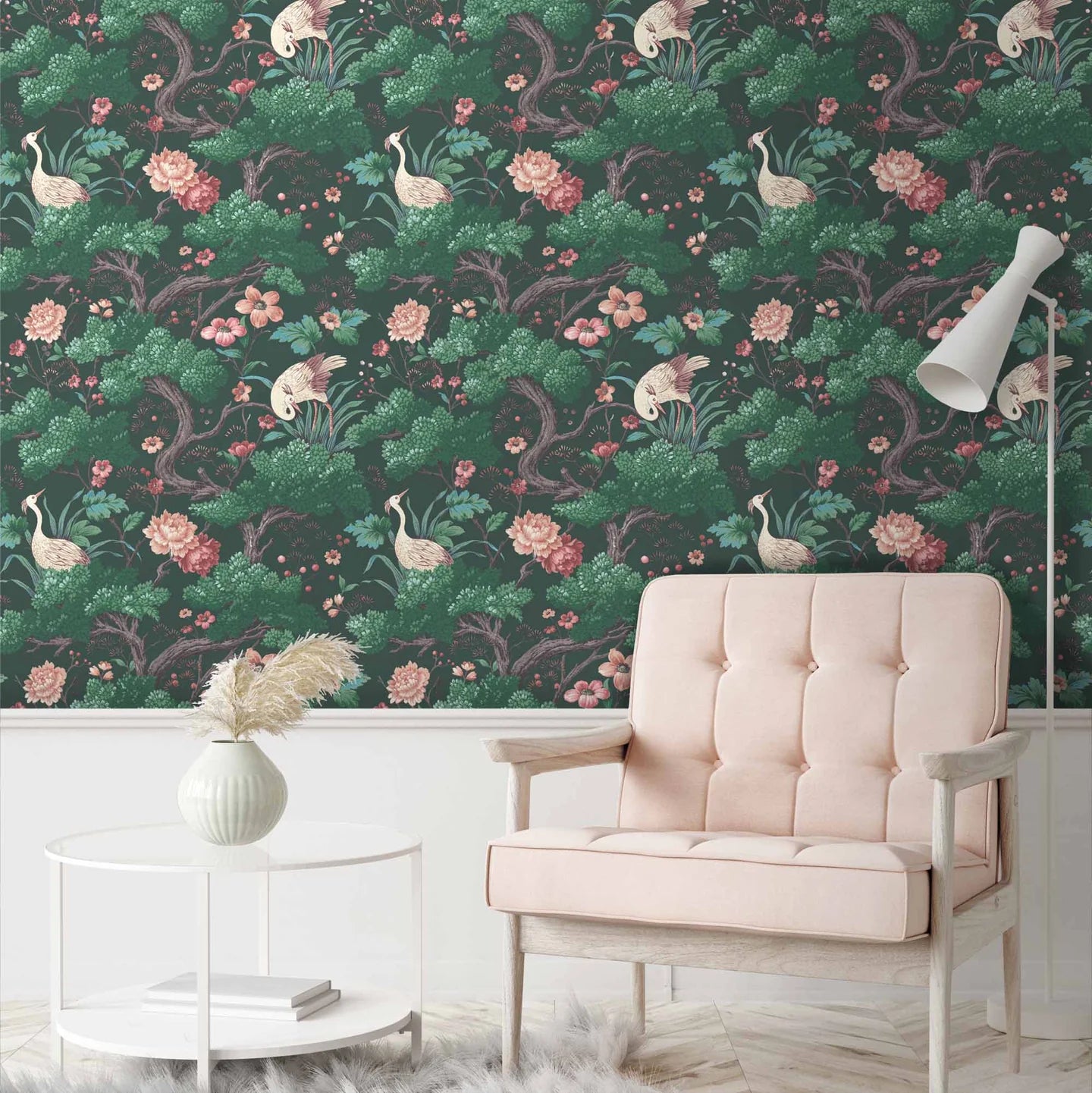 Crane Bird  Wallpaper by Woodchip & Magnolia