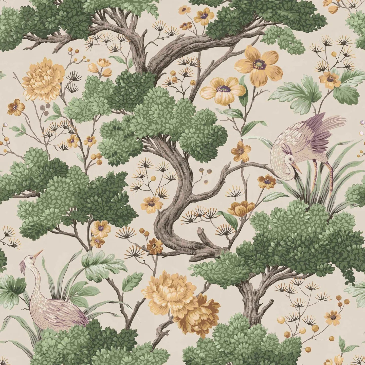 Crane Bird  Wallpaper by Woodchip & Magnolia