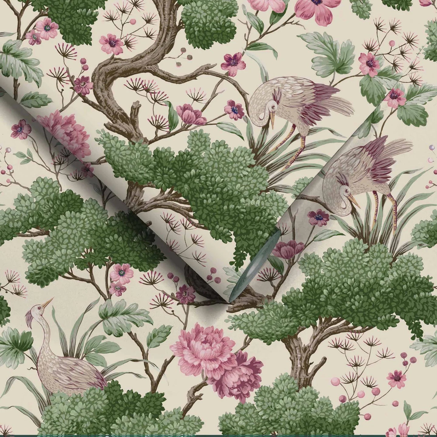 Crane Bird  Wallpaper by Woodchip & Magnolia
