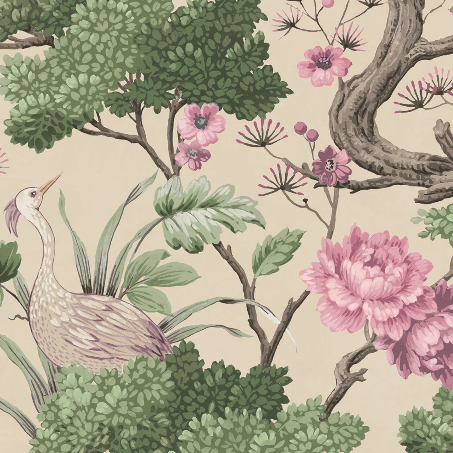 Crane Bird  Wallpaper by Woodchip & Magnolia