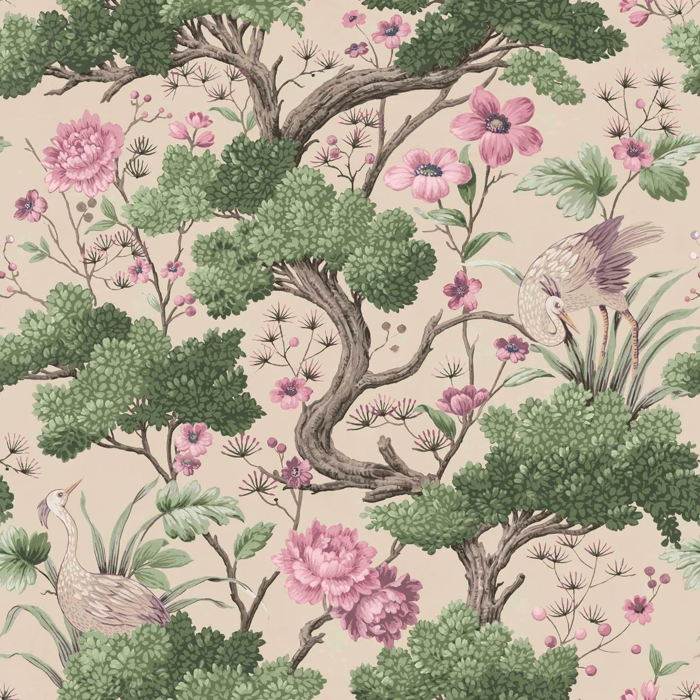 Crane Bird  Wallpaper by Woodchip & Magnolia