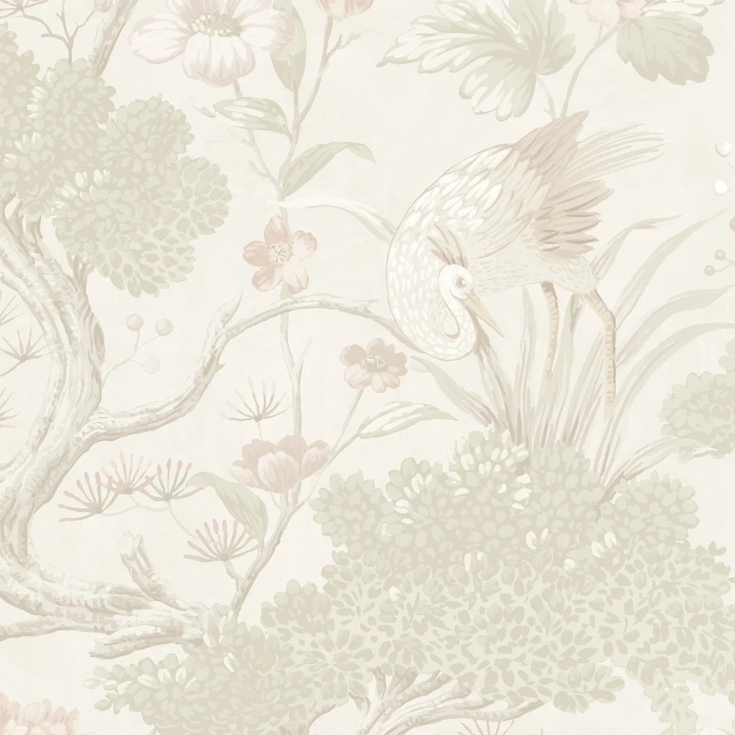 Crane Bird  Wallpaper by Woodchip & Magnolia