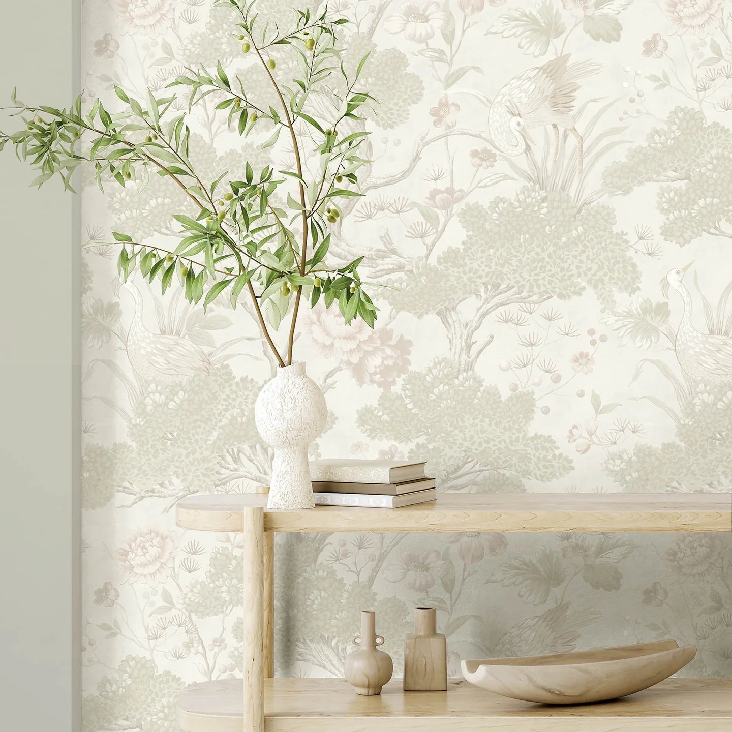Crane Bird  Wallpaper by Woodchip & Magnolia