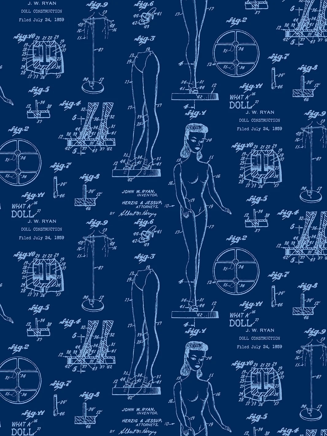 Barbie Blueprint Wallpaper- 219 Barbie Collection