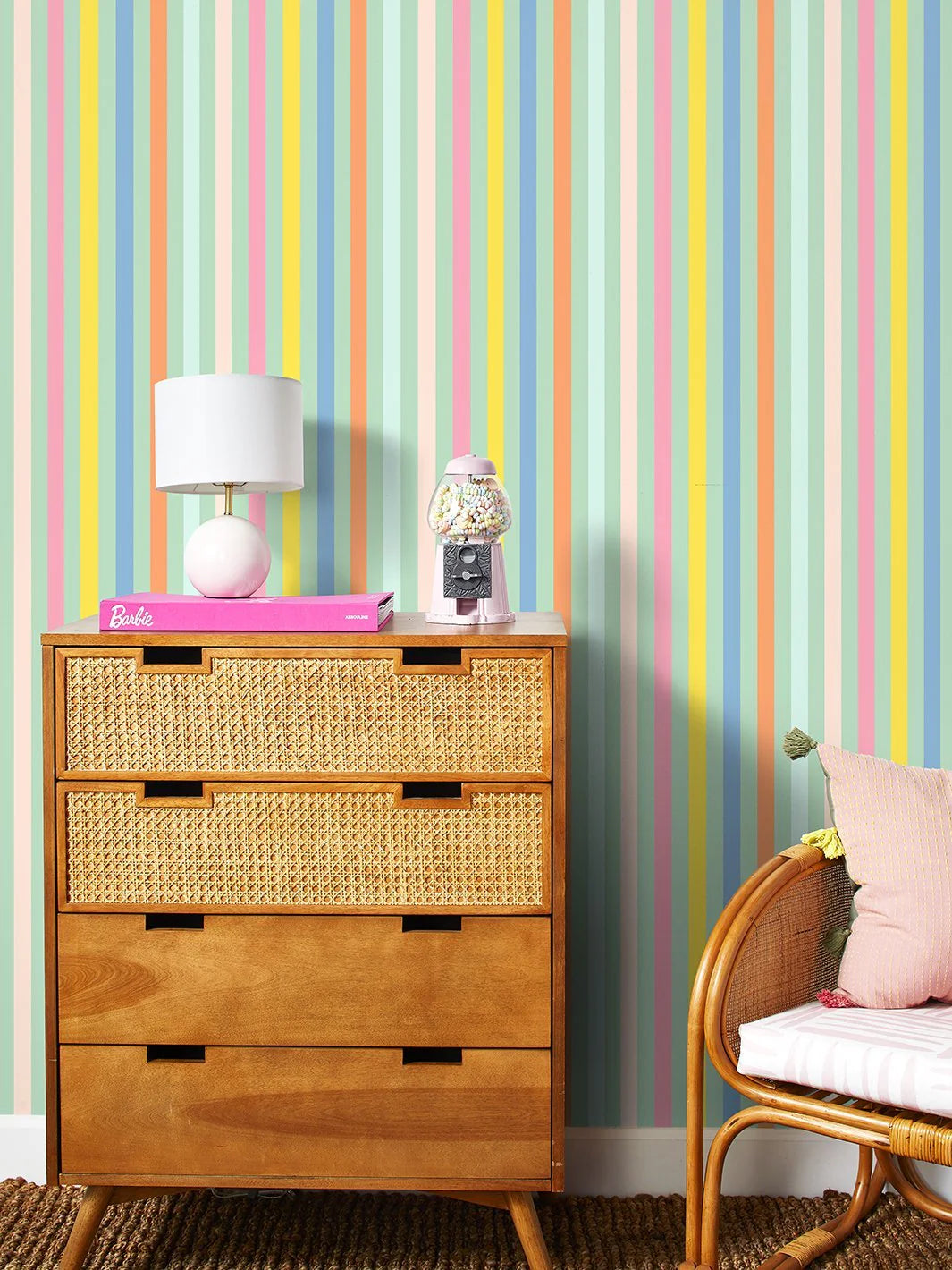 Bend and Snap Stripe Wallpaper by Barbie