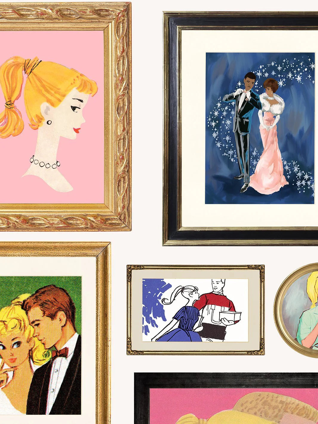 Gallery Walls Illustrated Wallpaper- 219 Barbie Collection