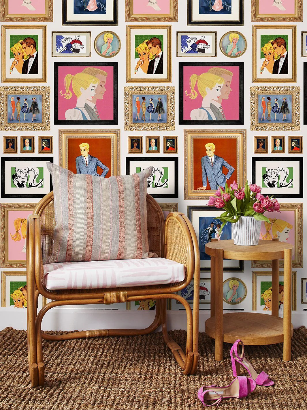 Gallery Walls Illustrated Wallpaper- 219 Barbie Collection