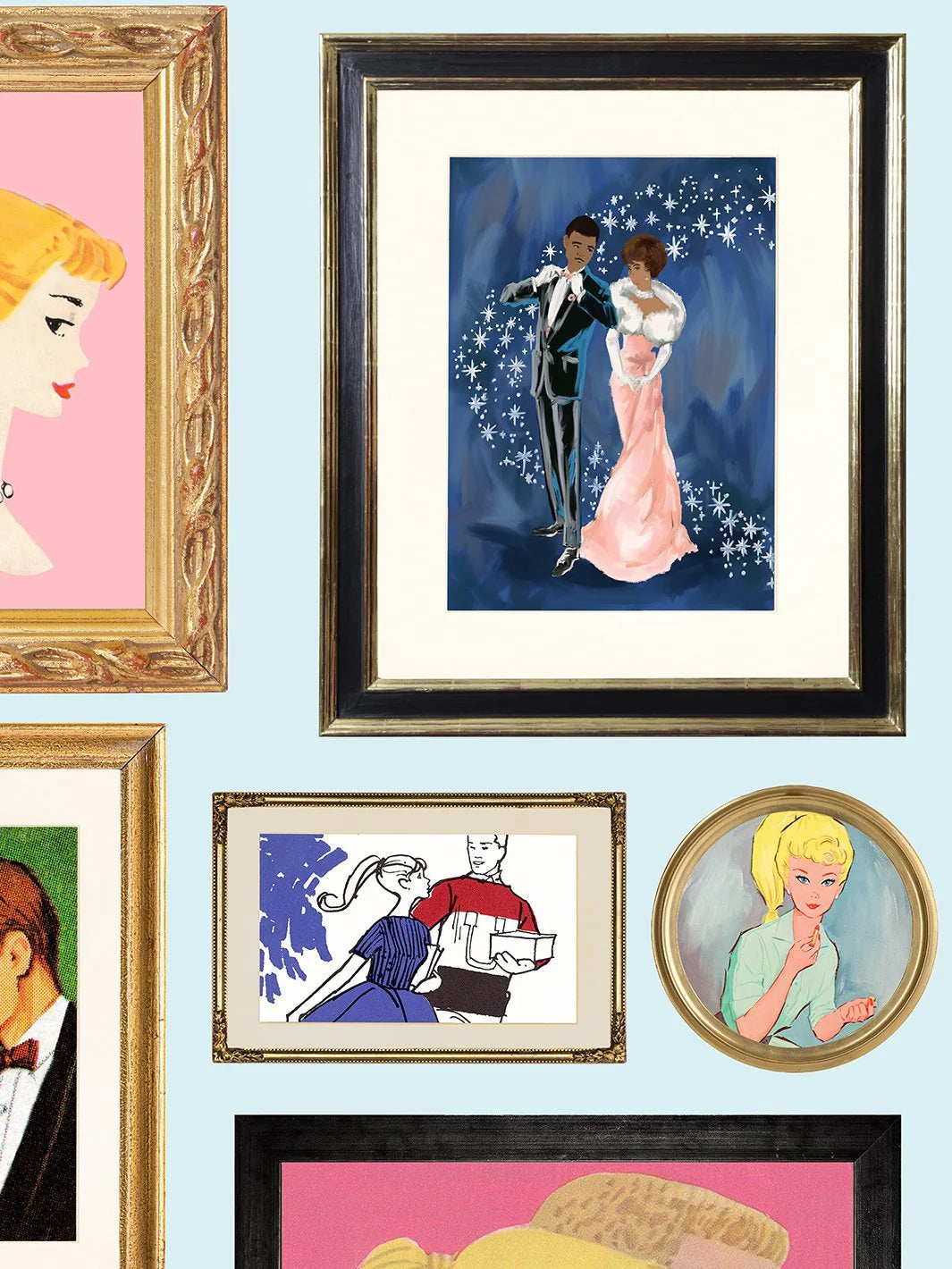 Gallery Walls Illustrated Wallpaper- 219 Barbie Collection