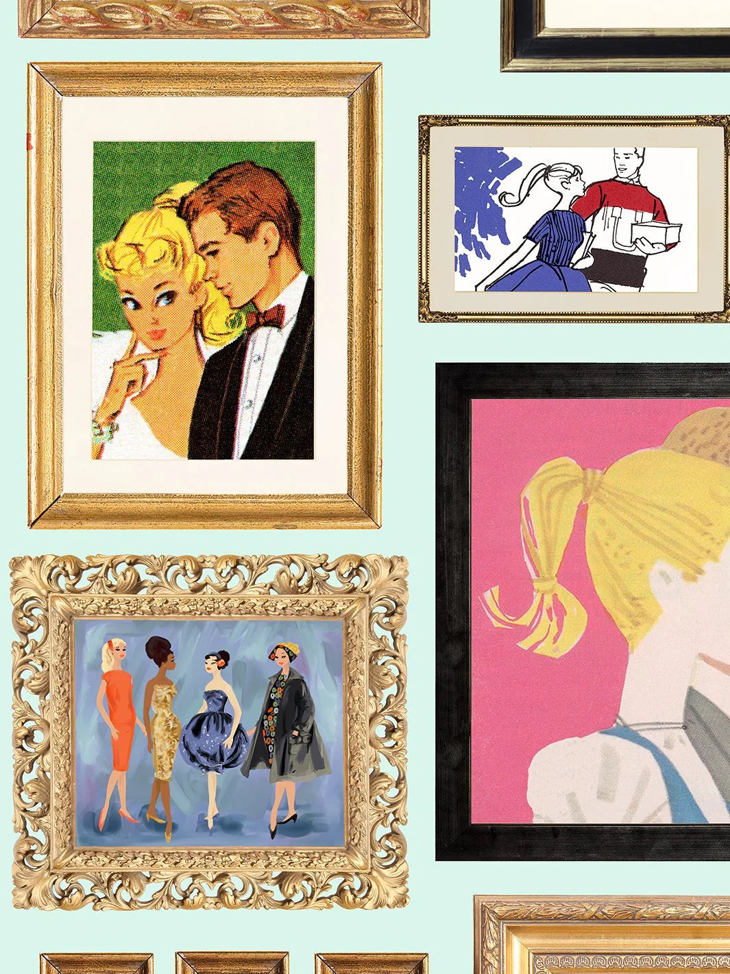 Gallery Walls Illustrated Wallpaper- 219 Barbie Collection