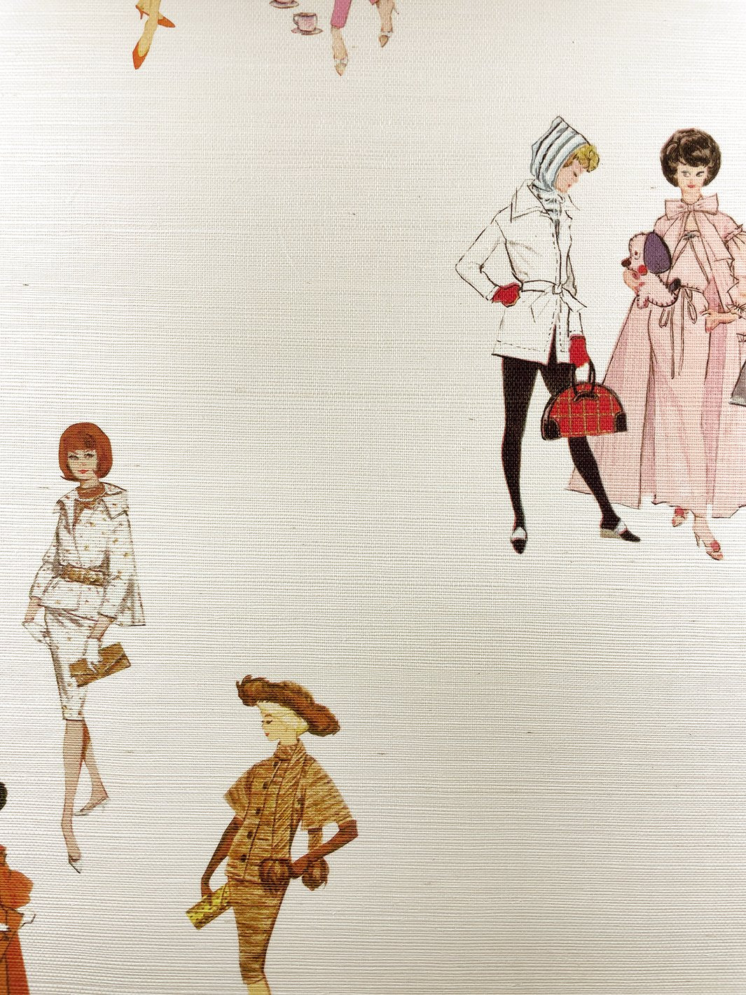 1960's Barbie Grasscloth Wallpaper