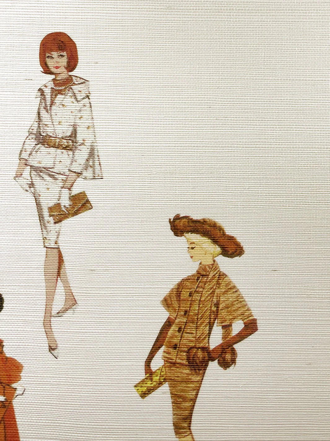 1960's Barbie Grasscloth Wallpaper