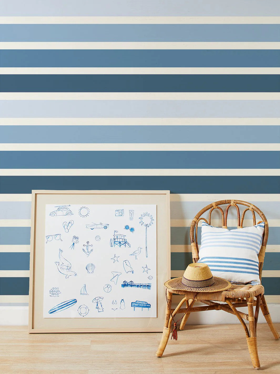 Ombre Stripe Grasscloth Wallpaper by Barbie™