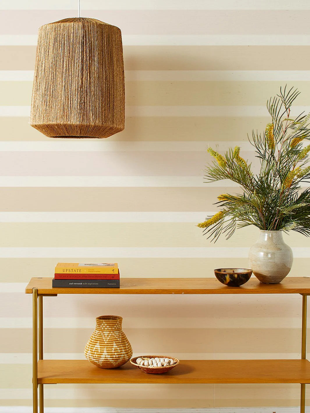 Ombre Stripe Grasscloth Wallpaper by Barbie™