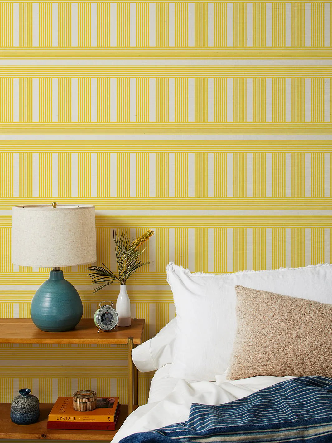 Roman Holiday Grid Grasscloth Wallpaper by Barbie