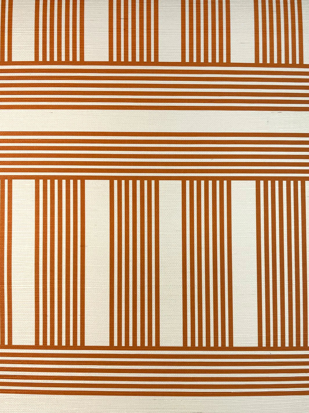 Roman Holiday Grid Grasscloth Wallpaper by Barbie