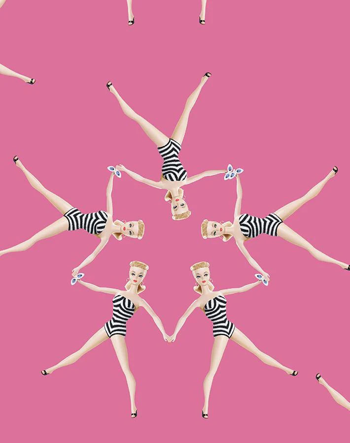 Synchronised Vintage Barbie Wallpaper