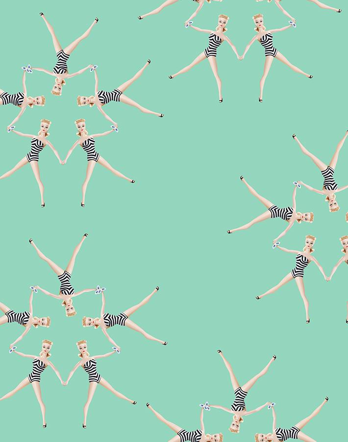 Synchronised Vintage Barbie Wallpaper