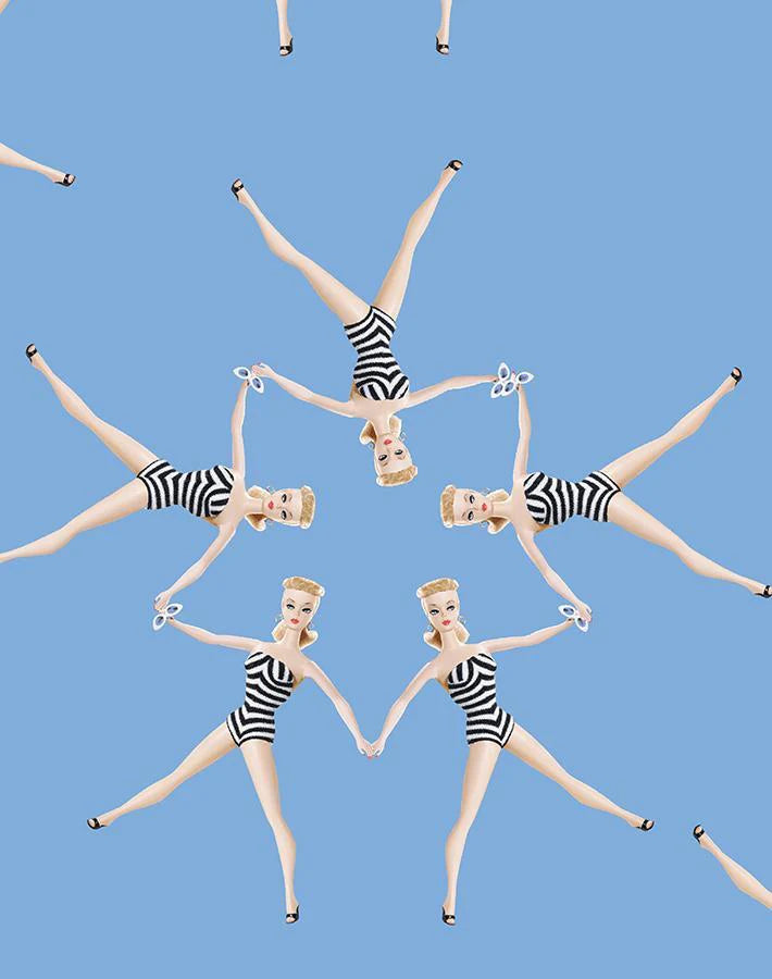 Synchronised Vintage Barbie Wallpaper