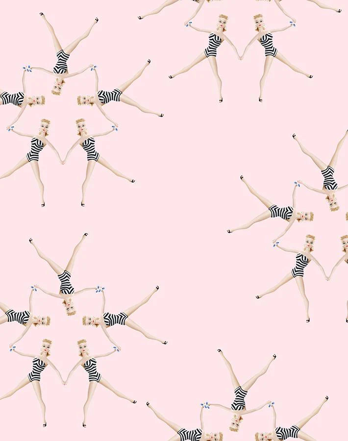 Synchronised Vintage Barbie Wallpaper