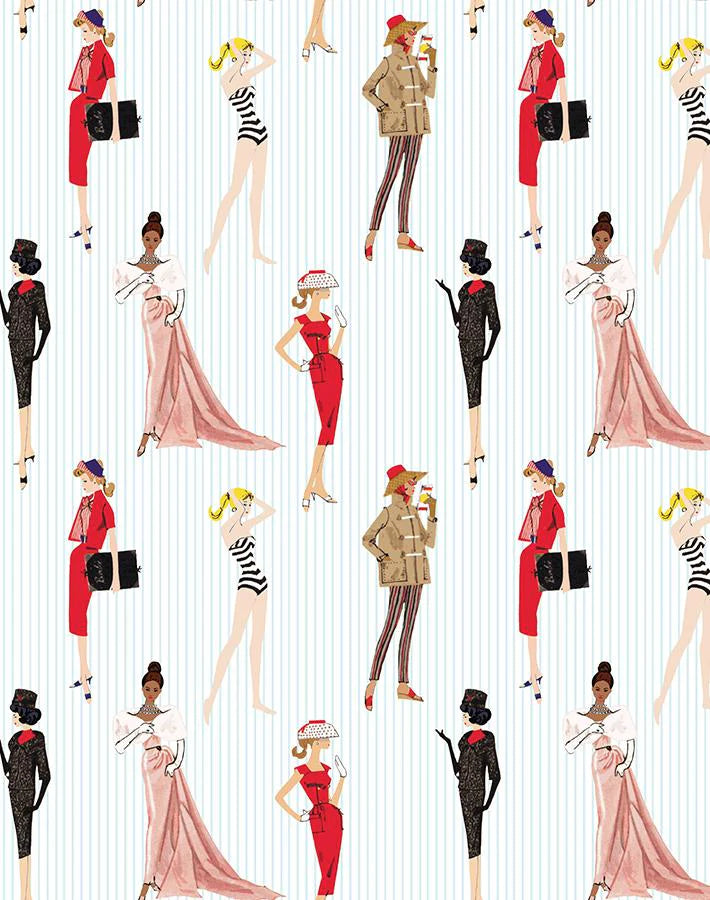 Vintage Pinstripe Wallpaper - 219 Barbie Collection