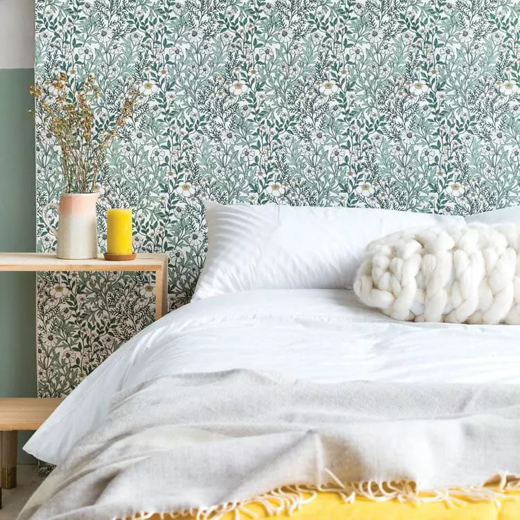 Feverfew Wallpaper by Abigail Borg