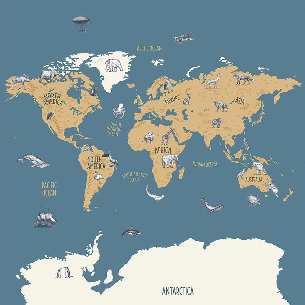 World Map Wall Panel