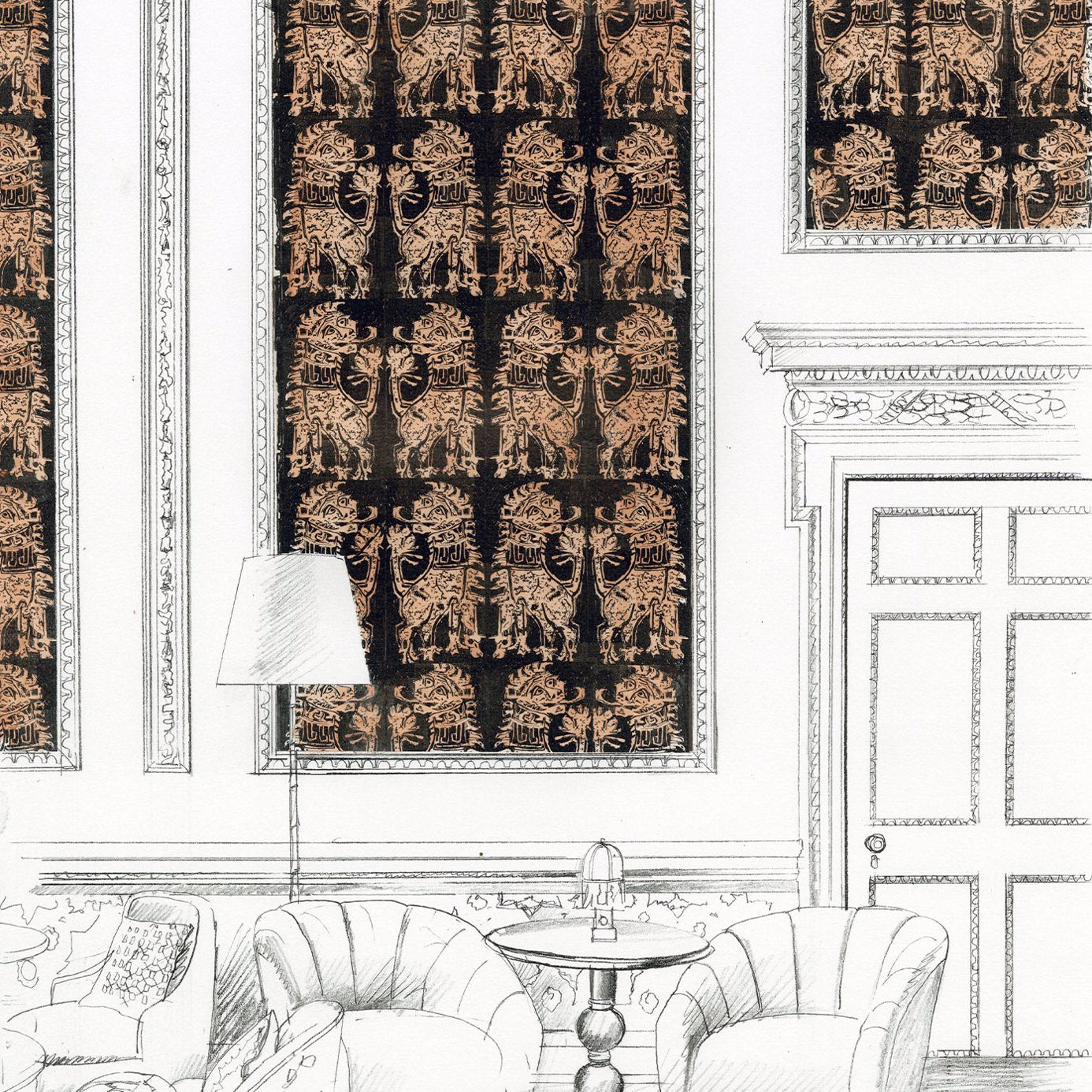 Sicilian Lion Wallpaper by Zoffany