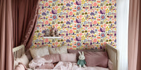 Playful Meadow Positivity Animals Mural by HappyWall