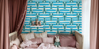 Lobster Stripe Beach House Fun Mural by HappyWall