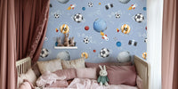 Soccer Space - Blue Mural by HappyWall
