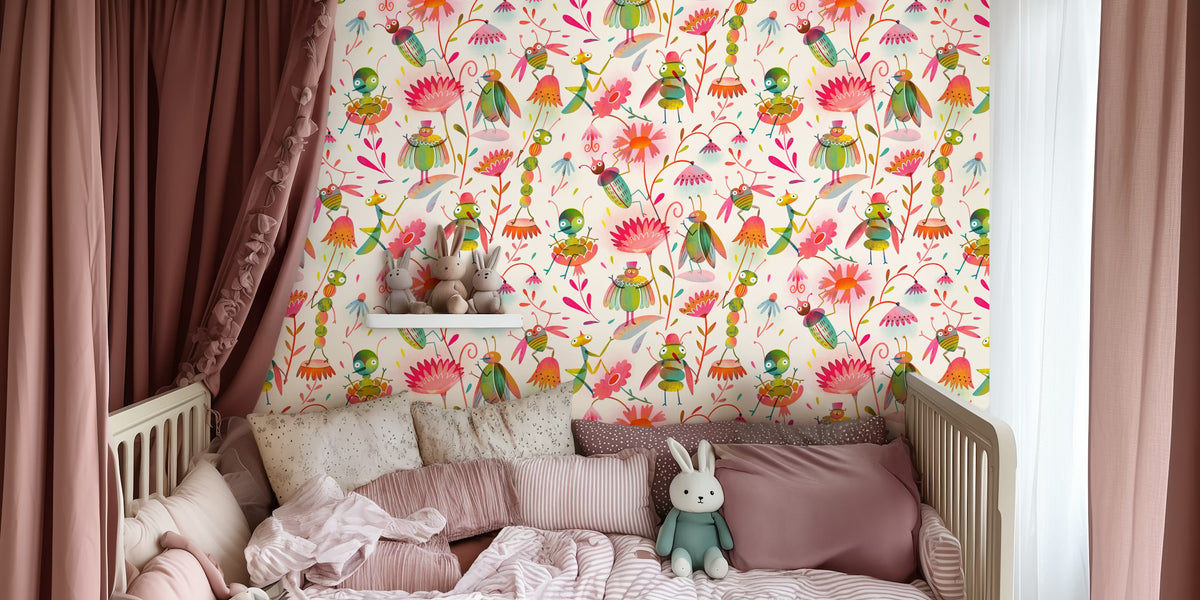 Small World Lovely Funny Bugs Mural by HappyWall