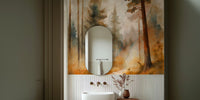 Misty Forest Scene Mural by HappyWall