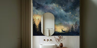 Starlit Forest Night Sky Mural by HappyWall