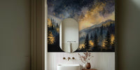Starry Woodland Dreamscape Mural by HappyWall