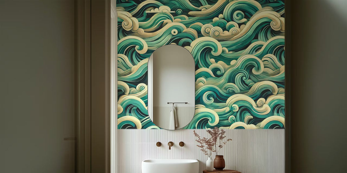 Endless Ocean Rhythm Mural by HappyWall
