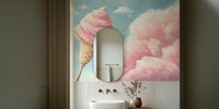 Cotton Candy Sky Dream Mural by HappyWall