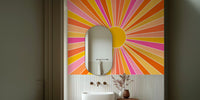 Vintage Sun - Orange Mural by HappyWall