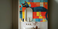 Chill Cat and Wine Mural by HappyWall