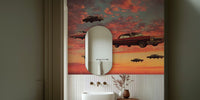 Retro Sky Race Mural by HappyWall