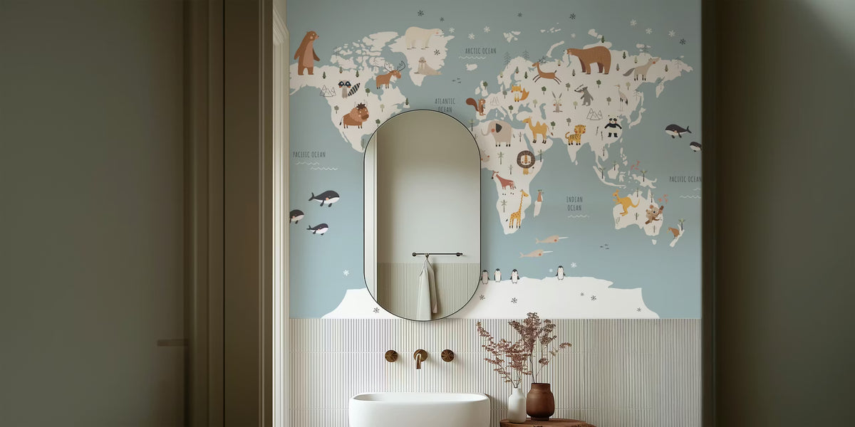 World Map For Kids Mural by HappyWall
