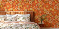 Retro 70s Groovy Floral Mural by HappyWall