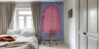 Pink Window In The Blue City Mural by HappyWall