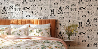 Dogs - Black and White Mural by HappyWall