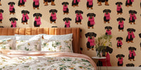 Dachshund Winter Cheer Mural by HappyWall