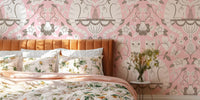 Damask Romantic Cats Mural by HappyWall