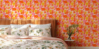 Retro Bloom Burst Mural by HappyWall