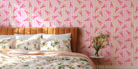 Pink Lobster Delight Mural by HappyWall