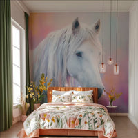 Pastel Horse Portrait Mural by HappyWall