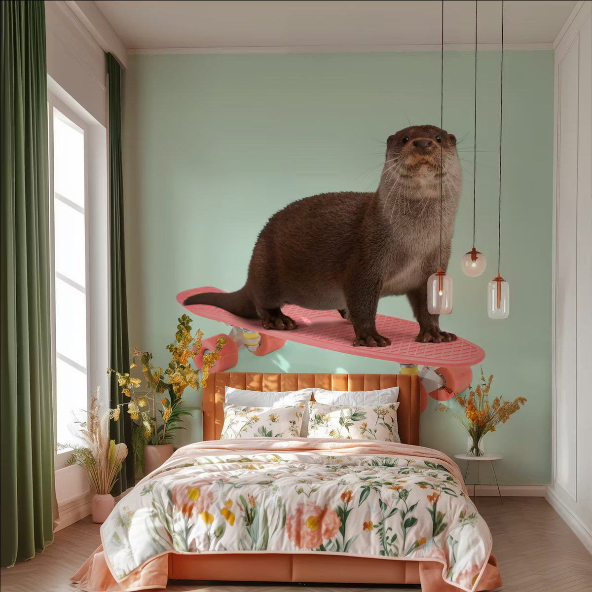 Skate Otter Mural by HappyWall
