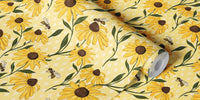 Black-eyed Susan & Honey Bee Mural by HappyWall